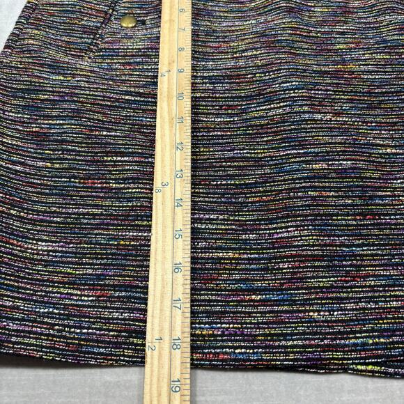 LOFT Rainbow Striped Skirt 14 Retro Mod Preppy Academia Multicolor Pocket Lined - Picture 6 of 8